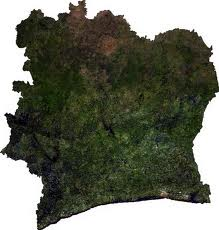 Ghanas kort i Elfenbenskysten
